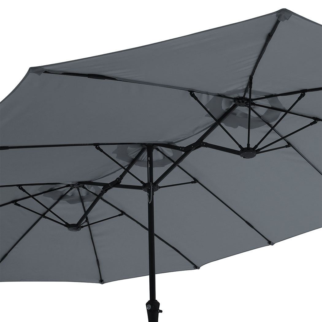 Centra 4.5M Double-sided Patio Umbrella Outdoor Umbrella Base Stand Grey-1910112247557001220