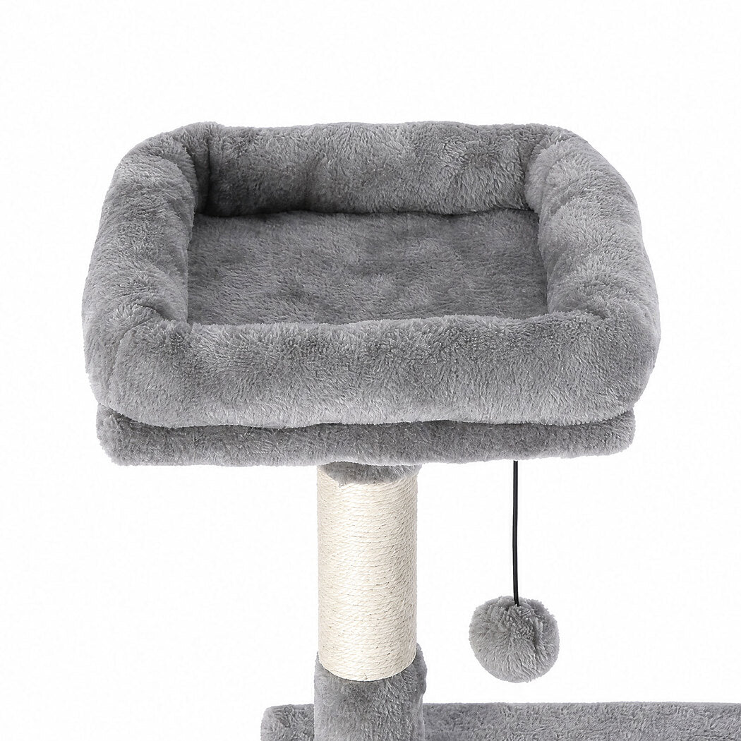Pawz Cat Tree Cat Tower Multi-Level Cat Bed with Condo 125cm Plush Gray-2100034991957348356