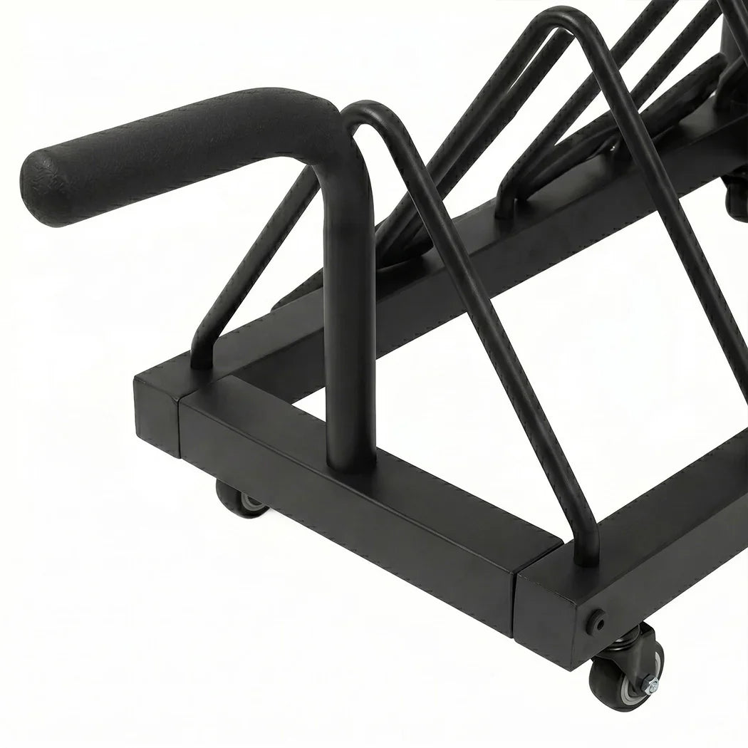 Centra Horizontal Bumper Plate Rack with Wheels Barbell Weight Storage Holder-2050059020890411012