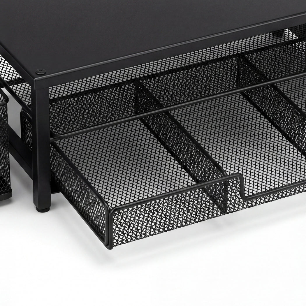 Levede Monitor Stand Riser Metal Computer Desk Organizer Shelf Drawer Pen Holder-2072893559228469252