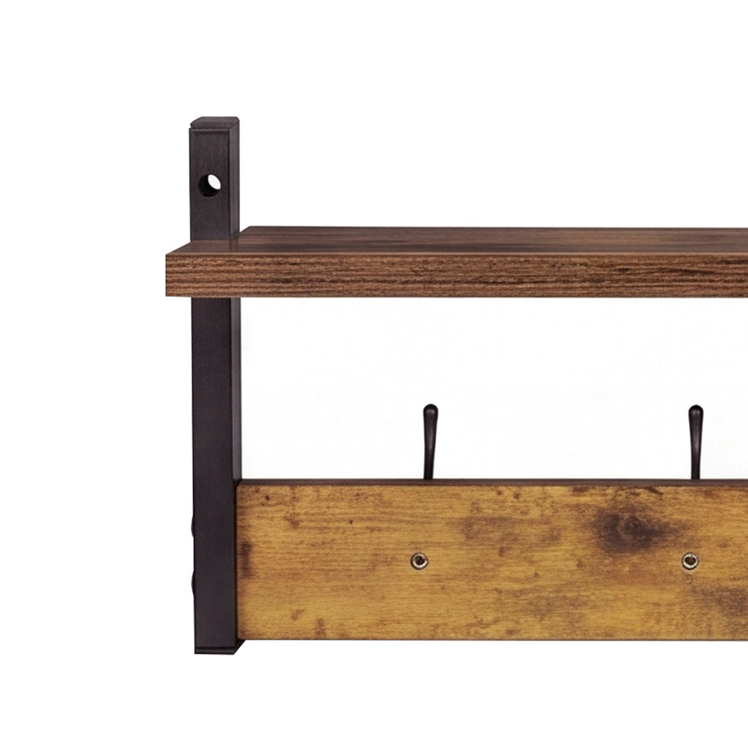 Levede Coat Rack Shelf Wall Mounted Entryway Double Hook Wall Floating Hat Rack-2050059009775505412