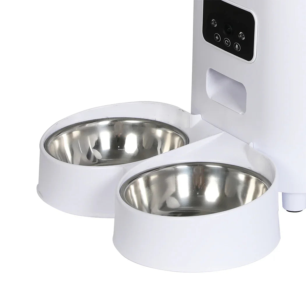 PaWz 5L Auto Pet Feeder Automatic Camera Wi-Fi White-2006733005900615684