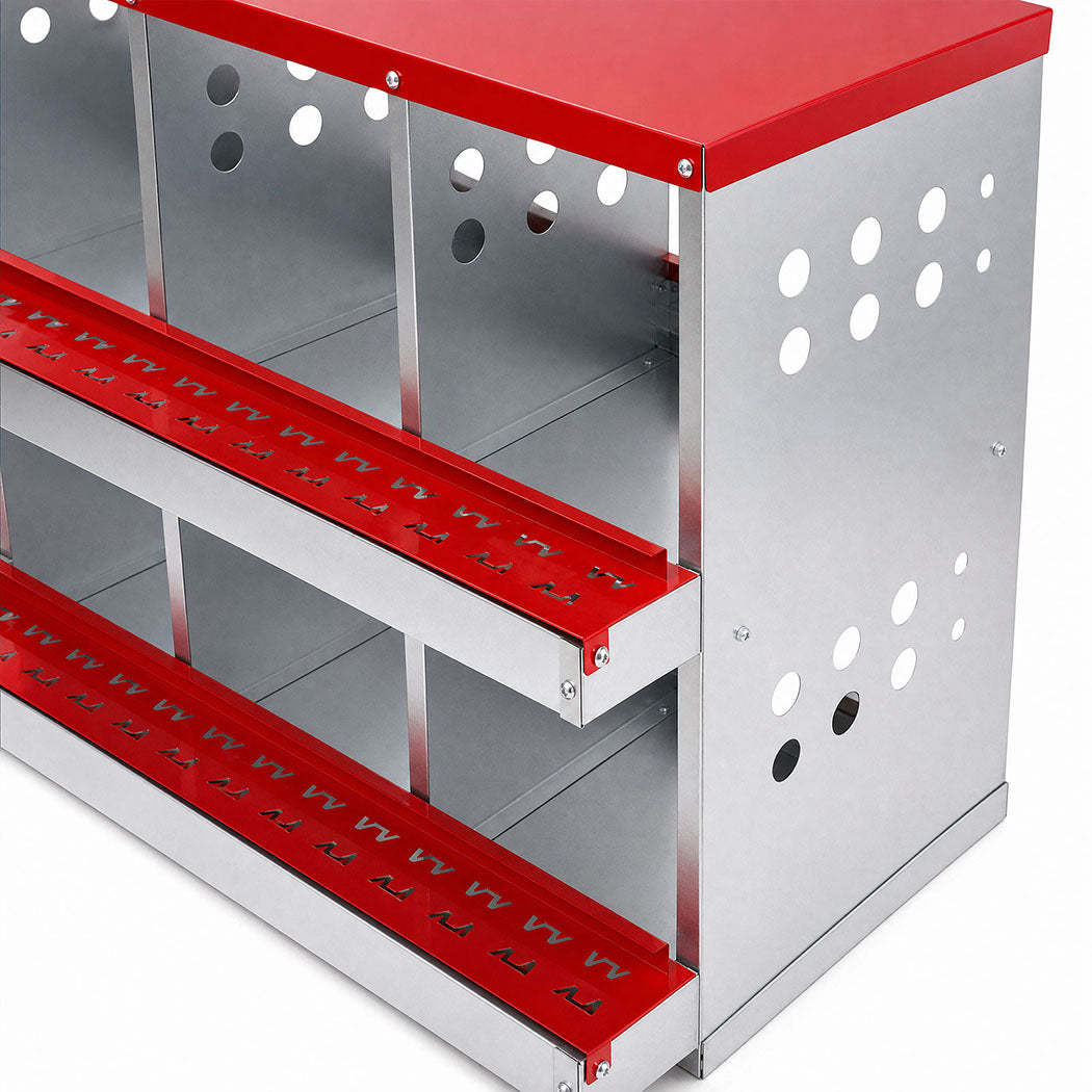 Pawz Chicken Nesting Box 6 Hole 2-Tier Roll Away Egg Collection Galvanized Coop-2072893572729933828