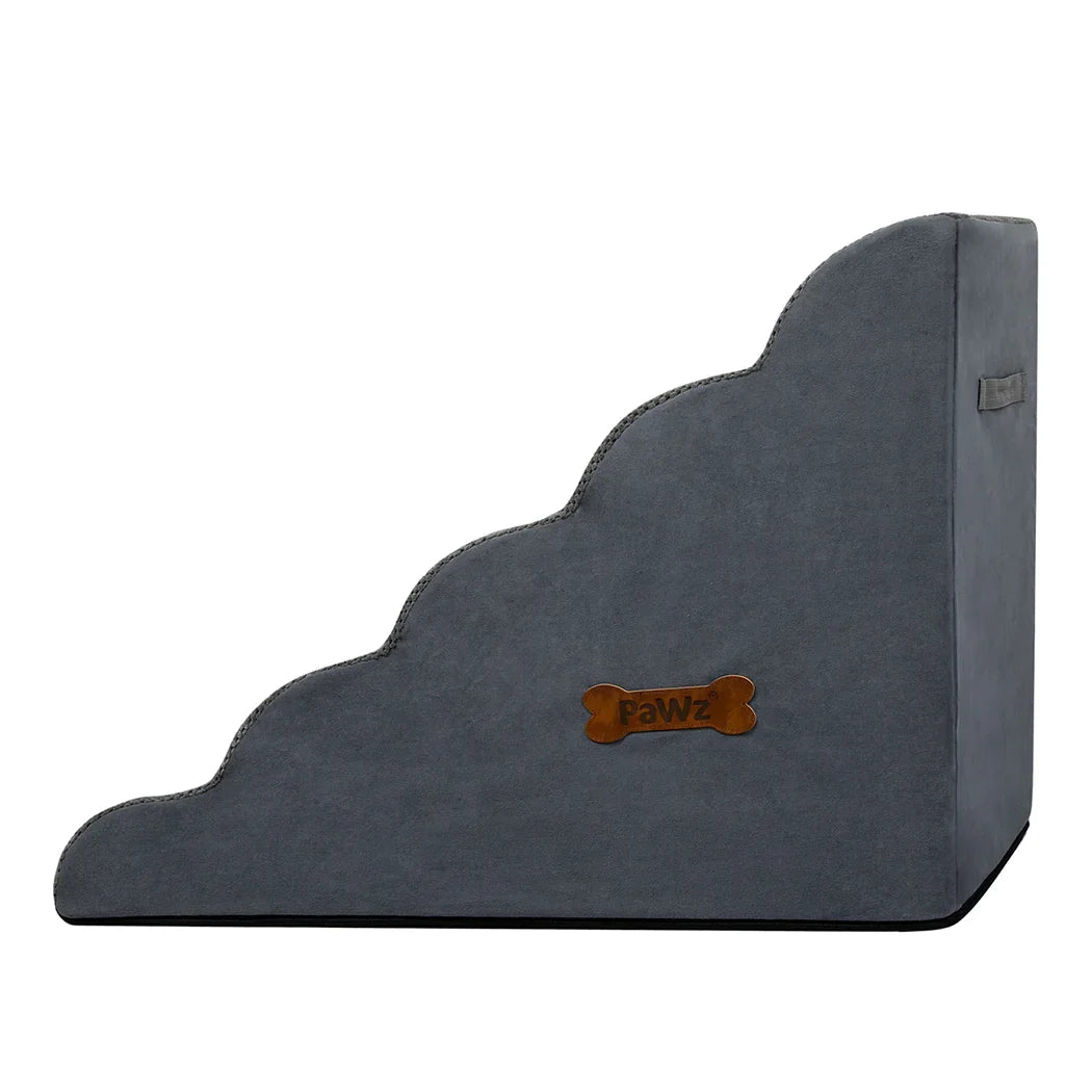 Pawz 5 Steps Pet Stairs Dog Ramp High Density Foam Grey-2029387208141705220