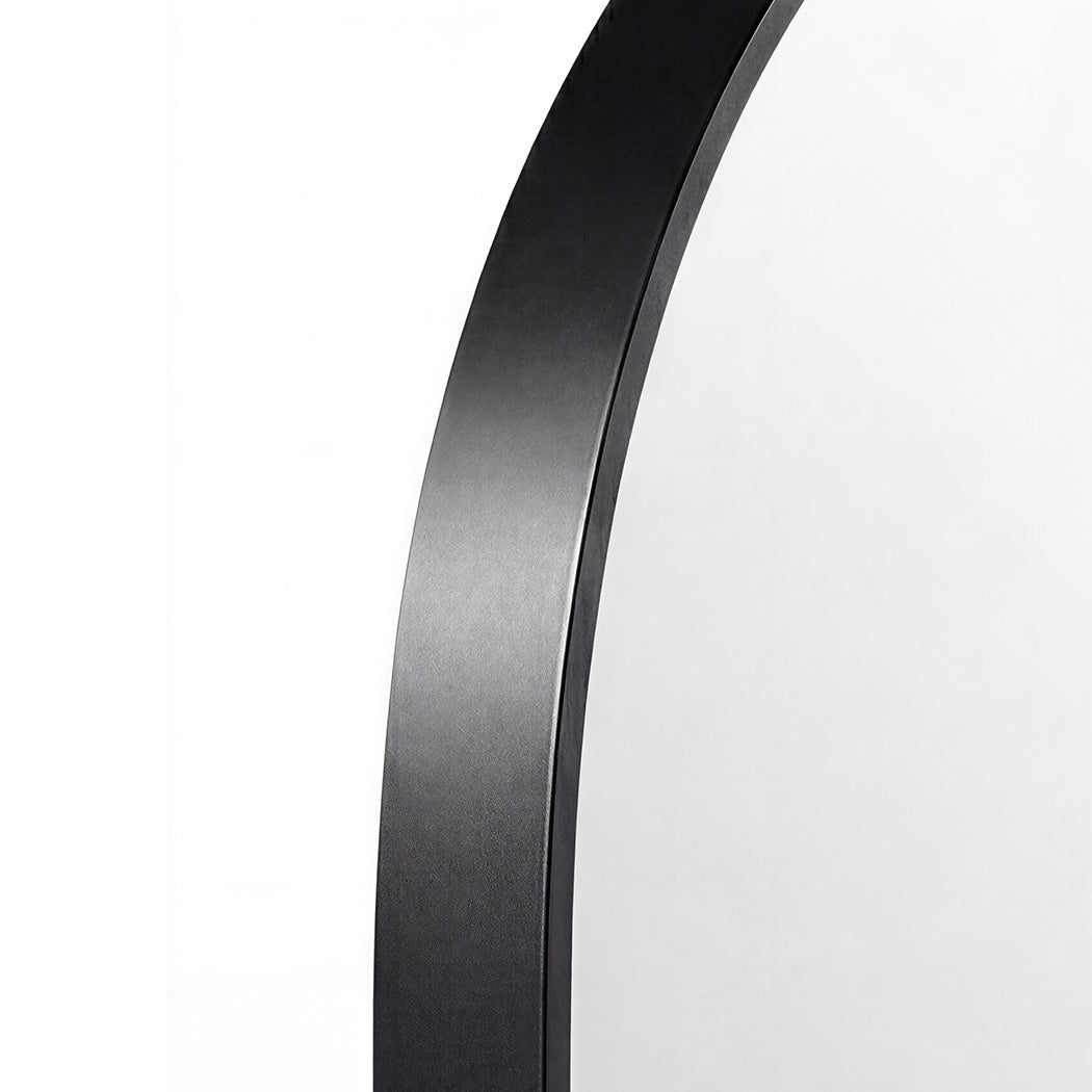 Yezi Oval Wall Mirror 70x50cm Black Frame Bathroom Wall Mounted Vanity Mirror-2050059009389629444