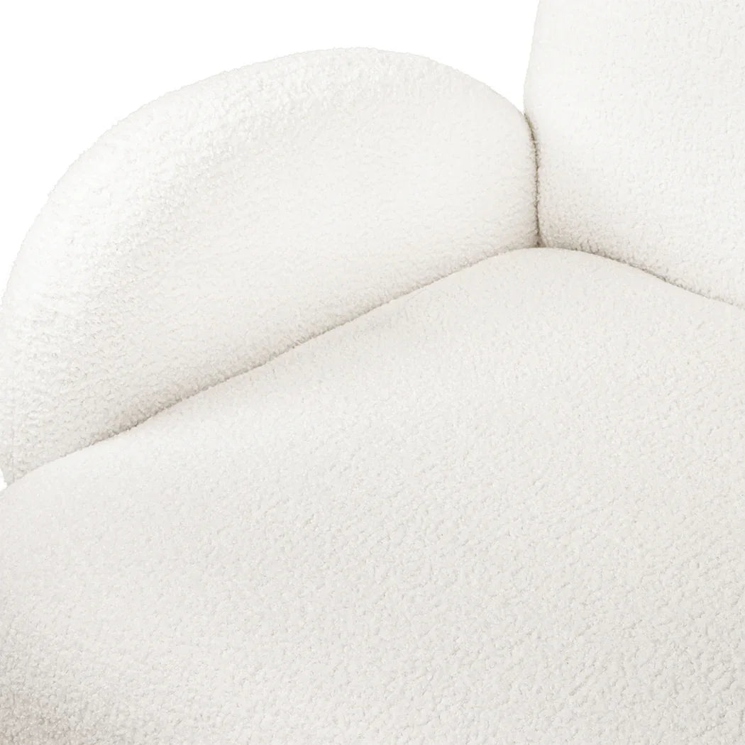 Levede Cloud Sofa 3 Seater Sherpa Fleece White-2006732843321004036