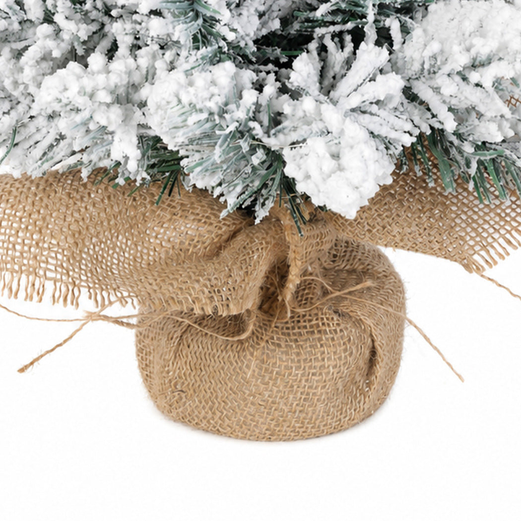 Santaco Christmas Tree 49cm Mini Christmas Tree LED Lights Snow Flocked PVC-2100035037939503108