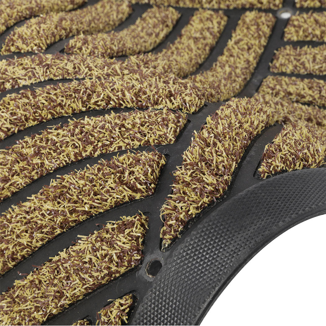 Marlow Front Door Mat 60x90cm Thickened Non Slip Grass Scrape Garden Brown-2109799593305378821
