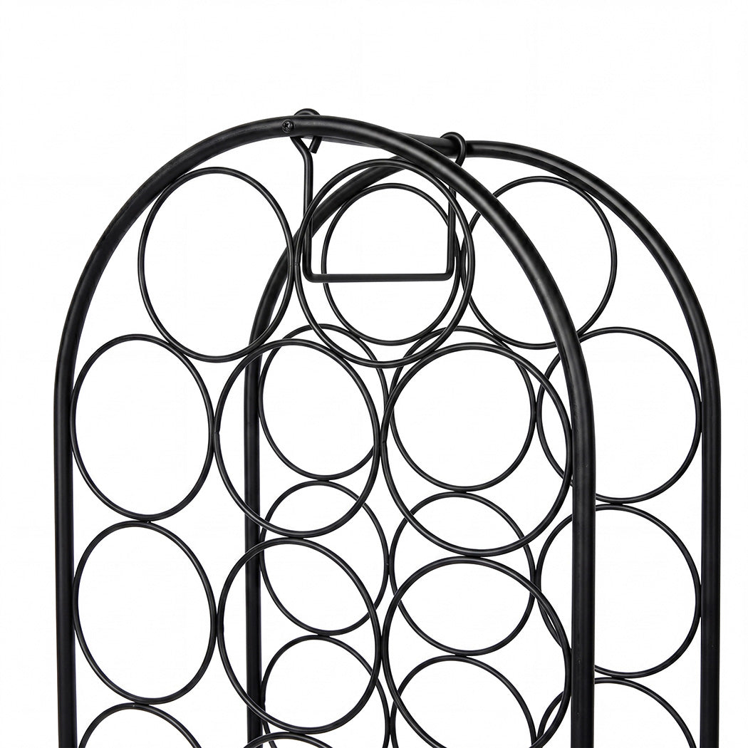 Levede 23 Bottle Wine Rack Kitchen Home Floor Storage Organiser Metal Black-2100035036840595460