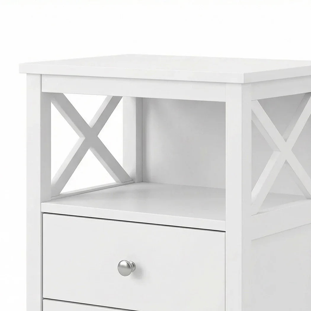 Levede Bedside Table Nightstand Side End Table 2 Drawers Storage Bedroom Cabinet-2050056781207572484