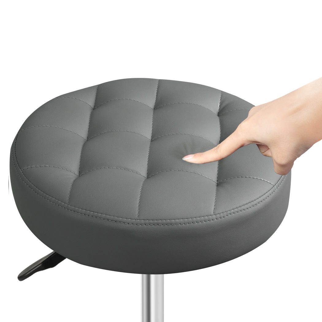 Levede 2x Rolling Bar Stool Swivel Salon SPA Chair Grey-2018816801848299524