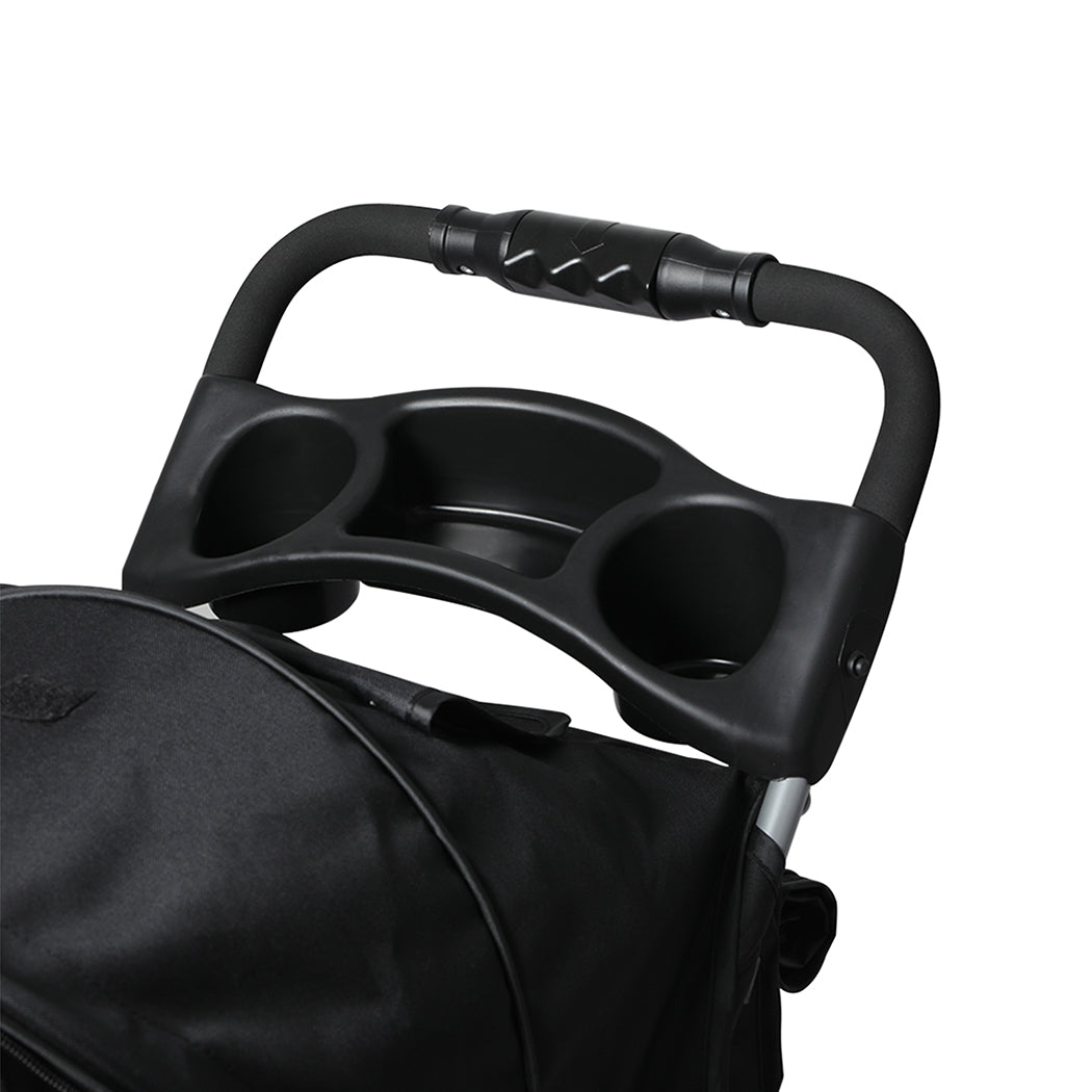 PaWz 4 Wheels Pet Stroller Dog Cat Cage Black-2065254344764297220