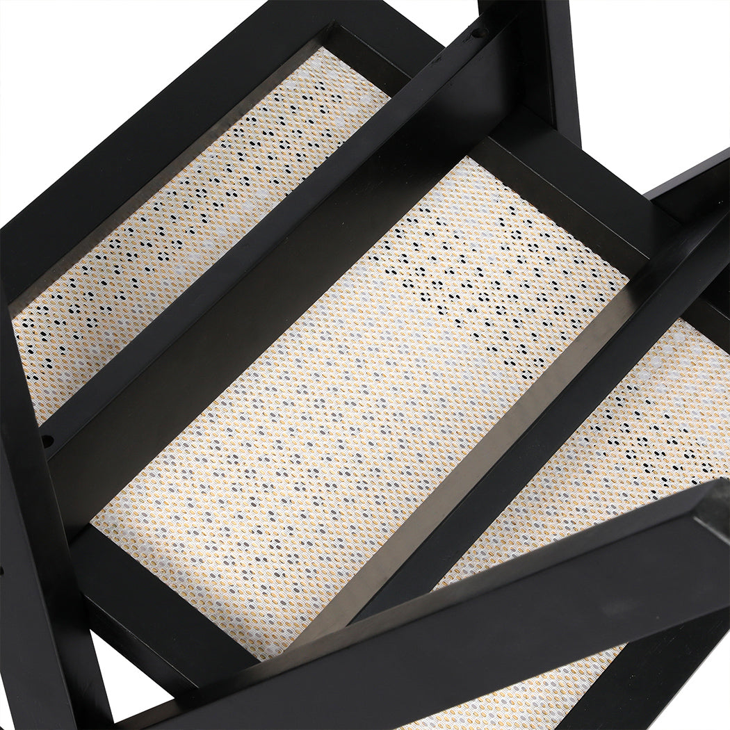 Levede 8x Black Wicker Armchair Dining Chair-1975420360912408580