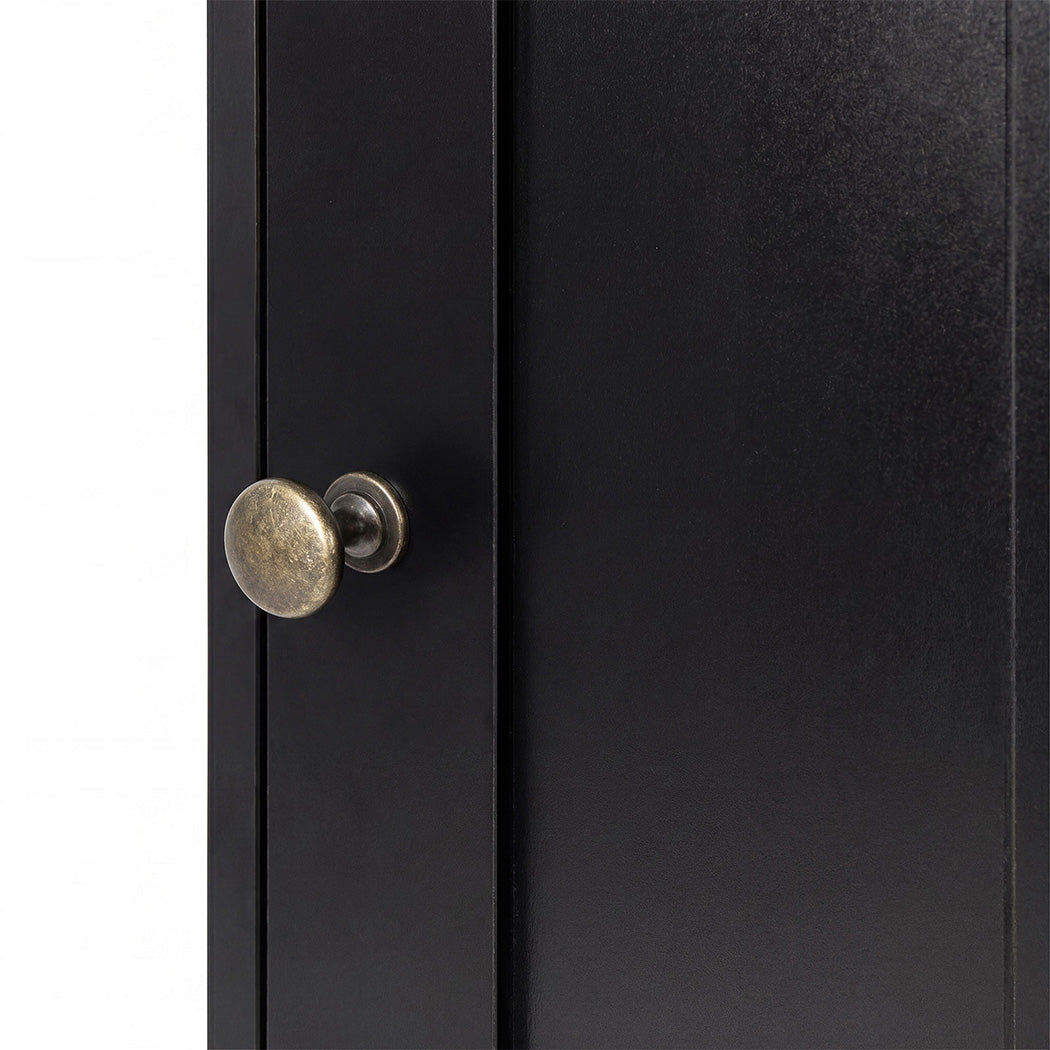 Levede Bathroom Cabinet Storage Slim Organiser Paper Holder Corner 78.5cm Black-2061251856520318980