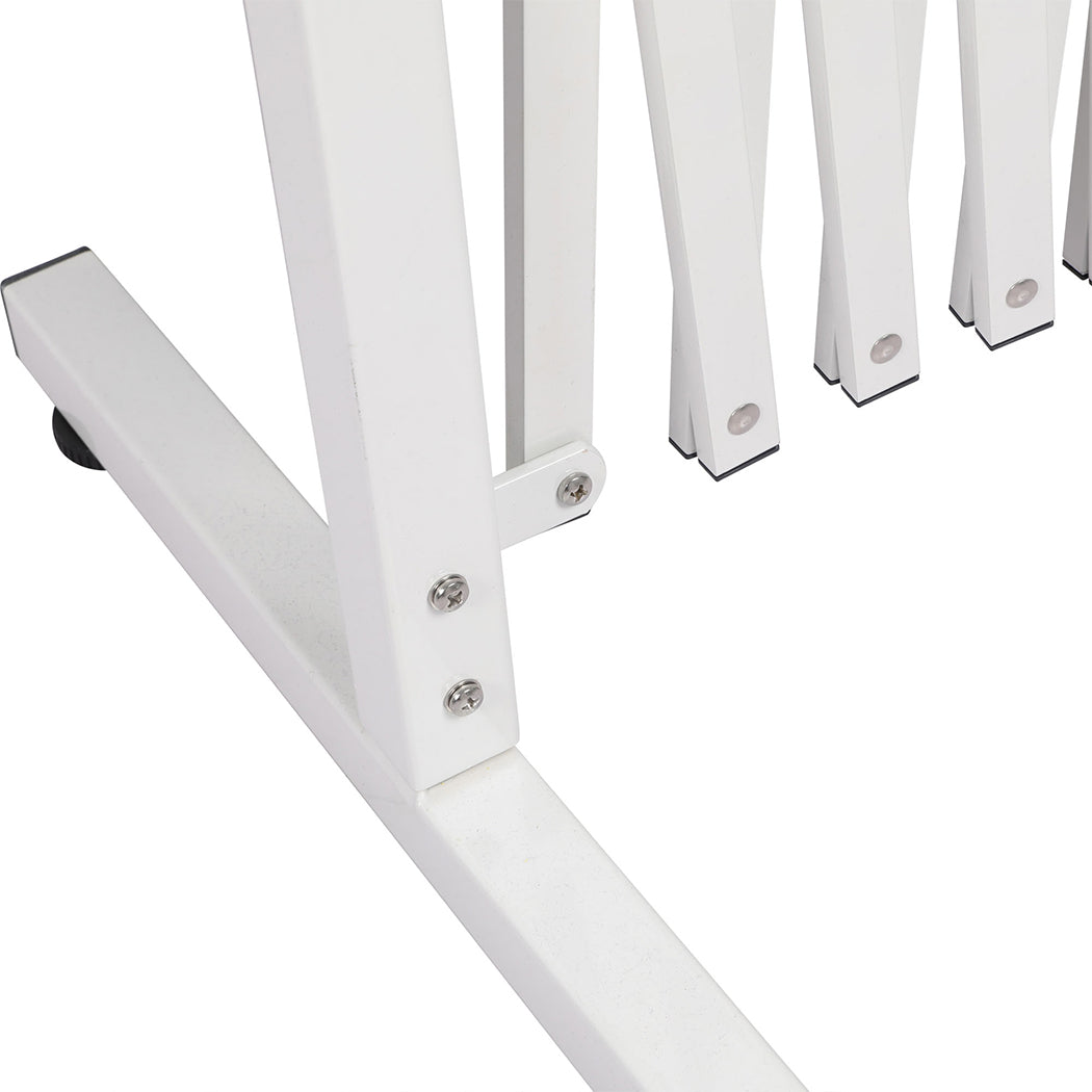 Garden Security Fence Gate Expandable White-1886651053764644868