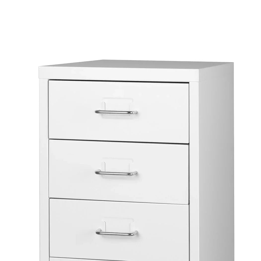 Levede 5 Drawer Office Cabinet Drawers White-2006733174390001668