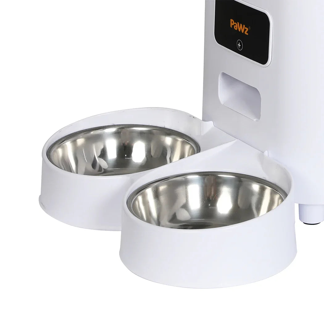 PaWz 5L Automatic Pet Feeder 2 Bowl White-2018816828129808388