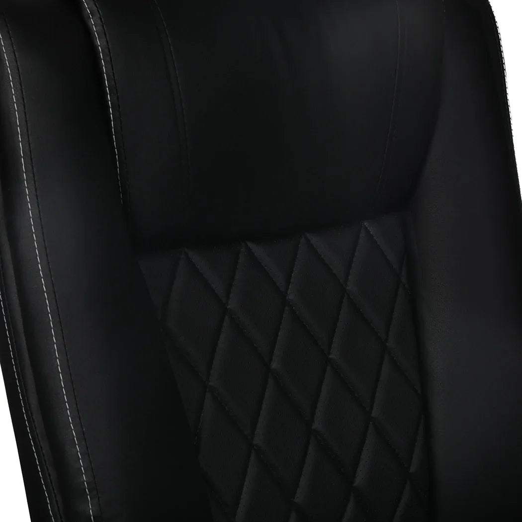 Levede Executive Office Chair Footrest PU Leather Tilt Gaming Work Seat Black-2050056783220838404