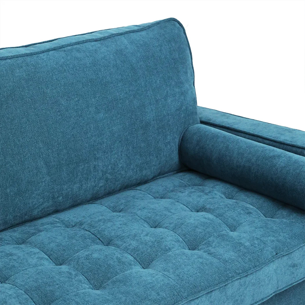 Levede Fabric Sofa Armchair 3 Seater Couch Blue 191cm Wide-2018816942655279108