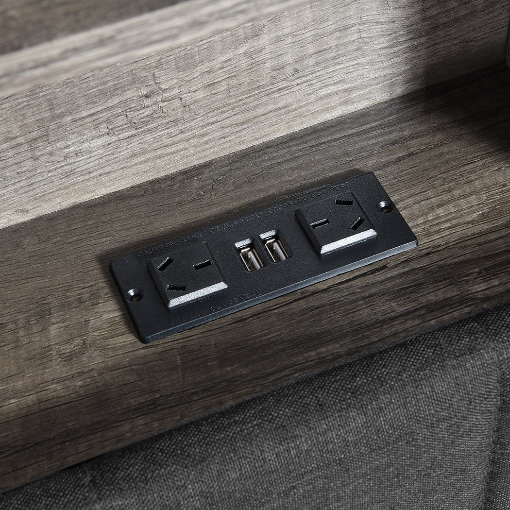 Levede Queen Bed Frame with Storage Headboard RGB LED-1973193510035263492