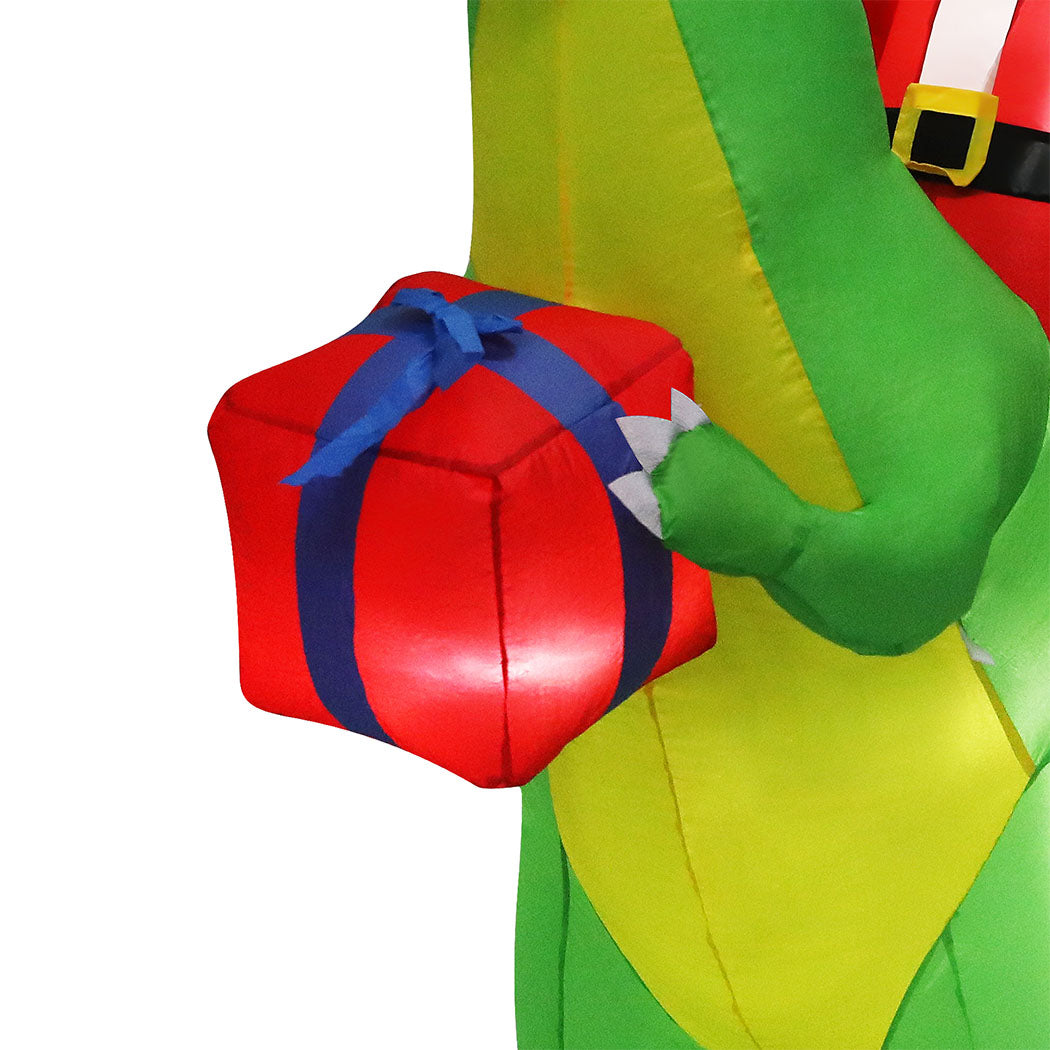 Santaco Christmas Inflatables Outdoor Santa Claus Riding Dinosaur Lights D�cor-2065254639862943748