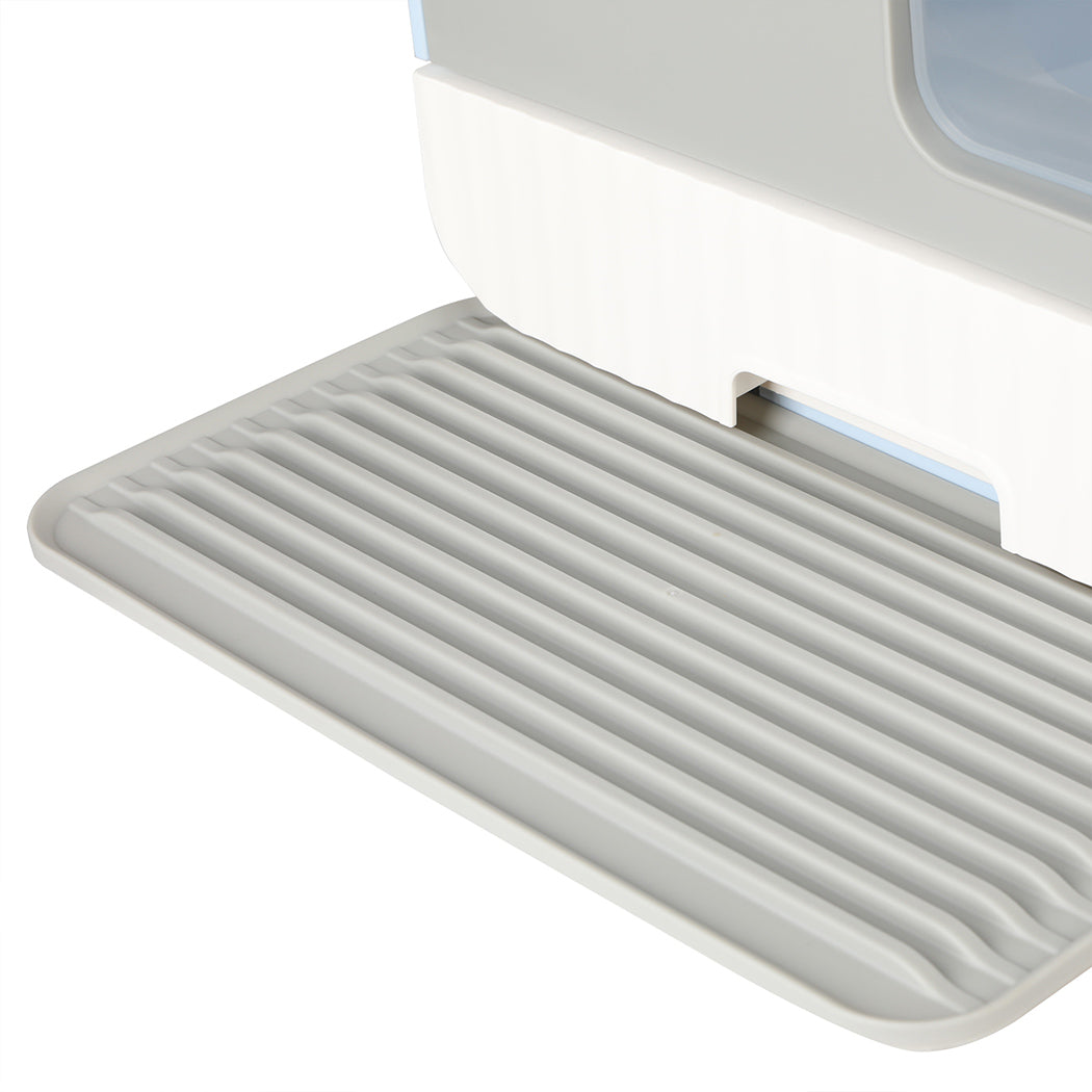 PaWz Fully Enclosed Cat Litter Box Mat Blue-2006732996912222212