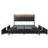 Levede Queen Bed Frame PU 4 Drawer USB Charge-2018816936221216772