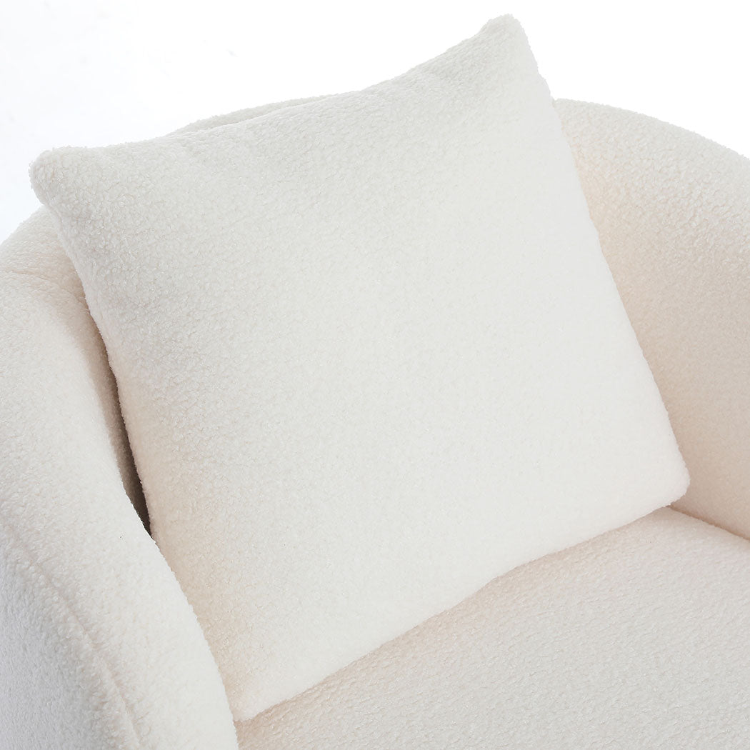 Levede Fleece Swivel Chair-1894516730991087620