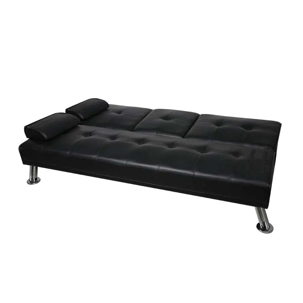 Levede Sofa Bed Adjustable Recliner Black-2006733286516330500