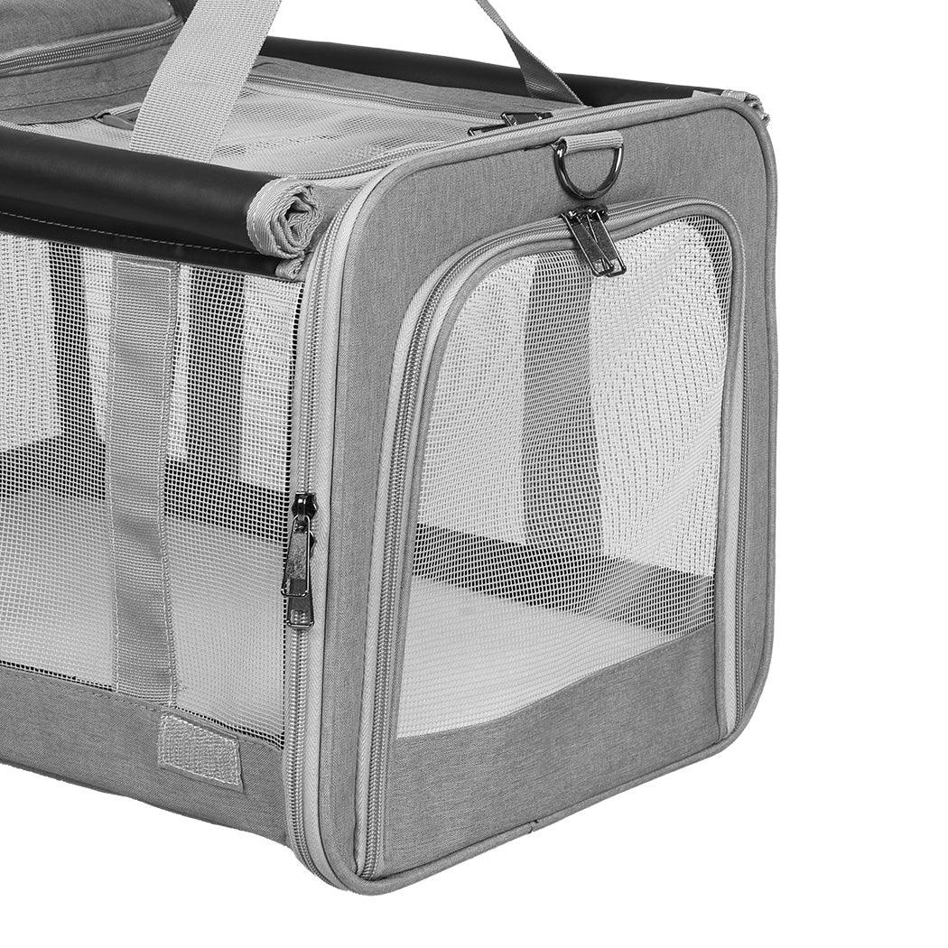 Pawz 3 in 1 Pet Soft Crate Dog Cat Carrier L Size Grey-2006732694511292420