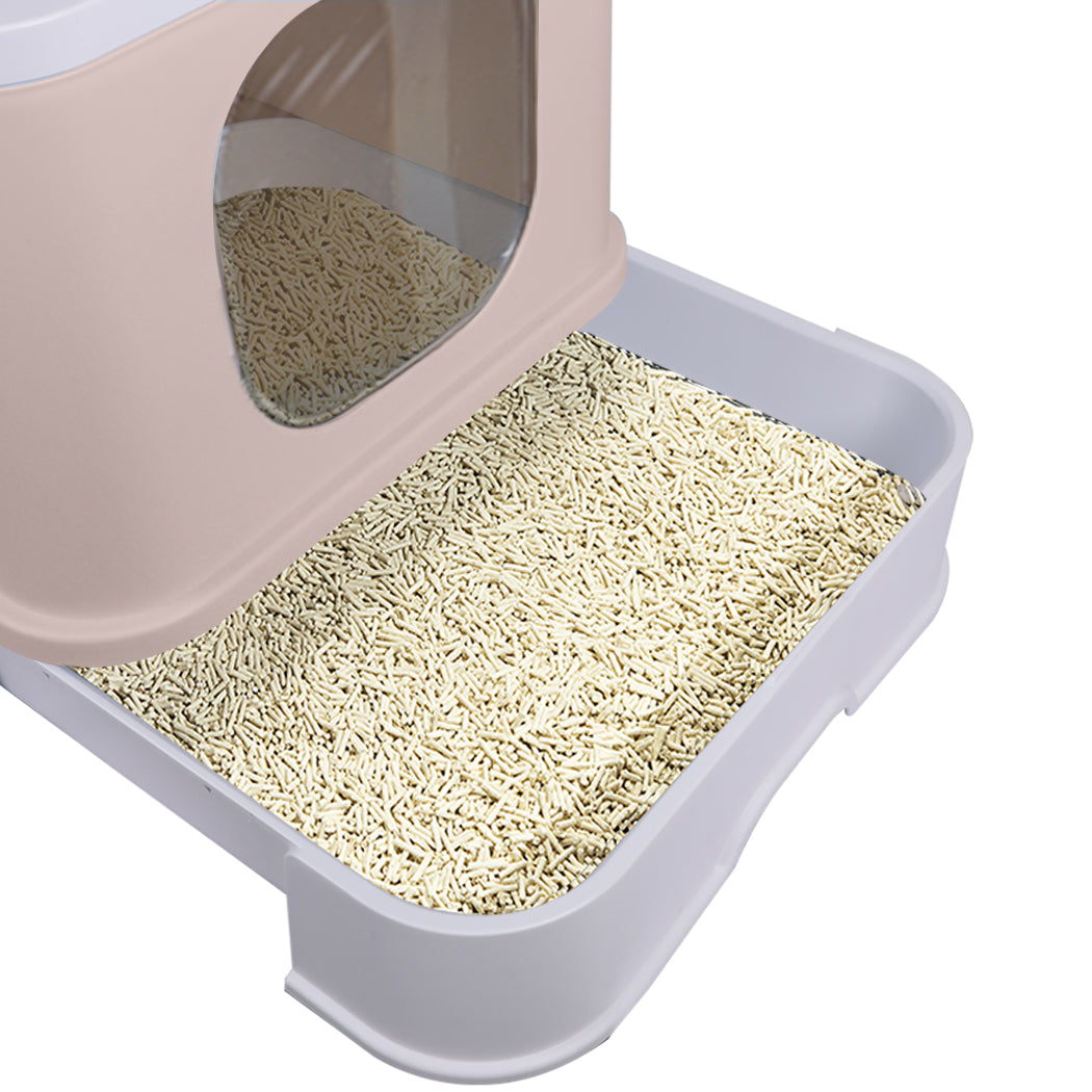 PaWz Cat Litter Box Fully Enclosed Kitty Coffee-2018816770344882180