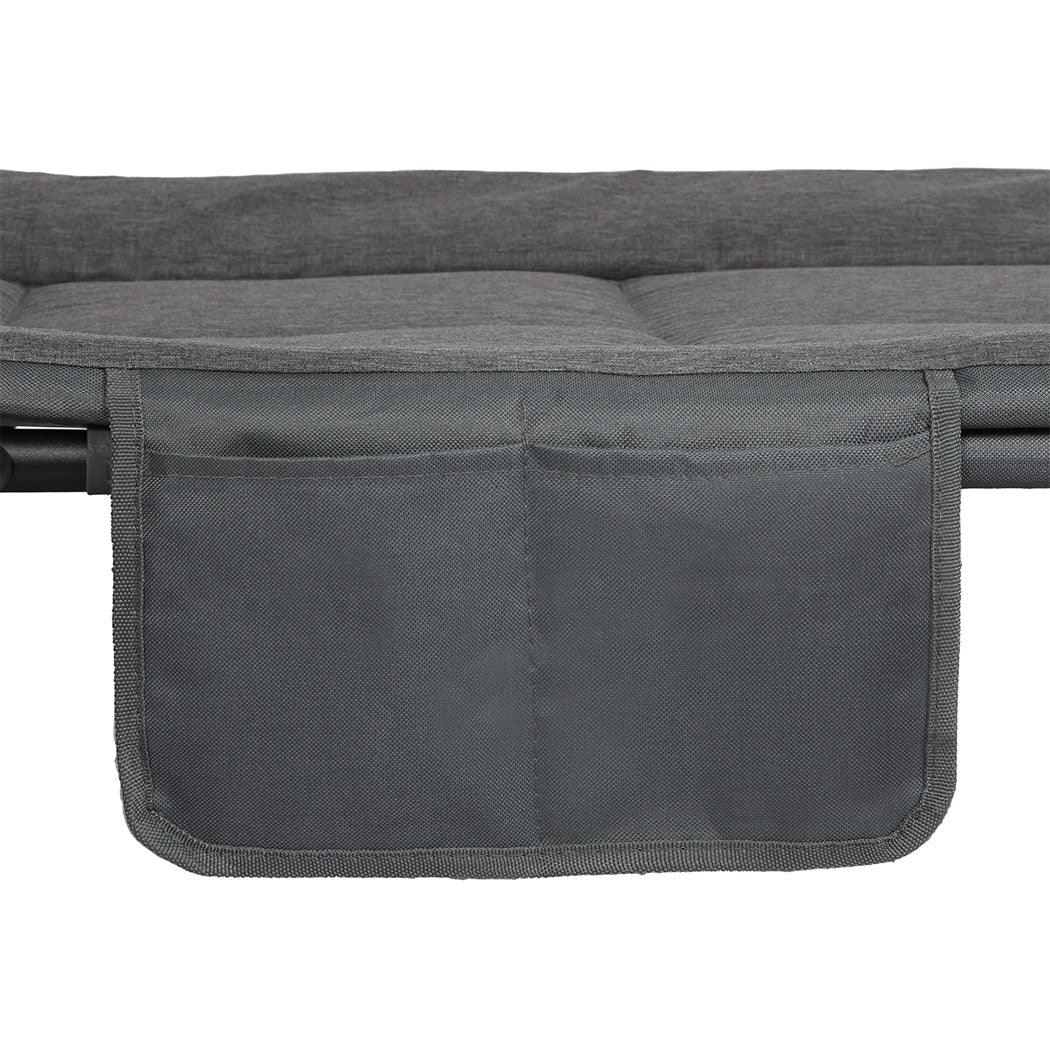 Levede Folding Camping Bed Camp Cots Dark Grey-2029387200336105476