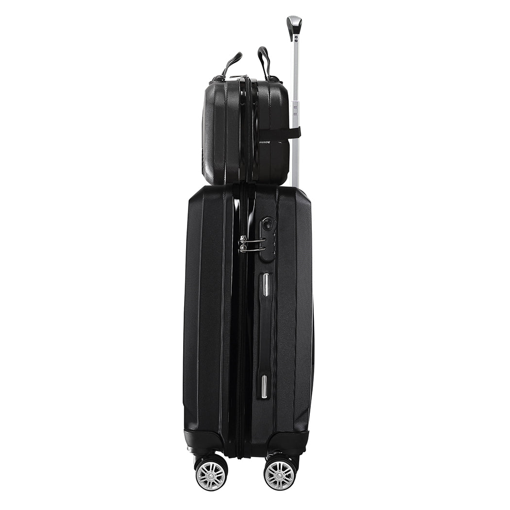 Slimbridge 2pcs 20"Travel Luggage Set Black-2006733061953294340