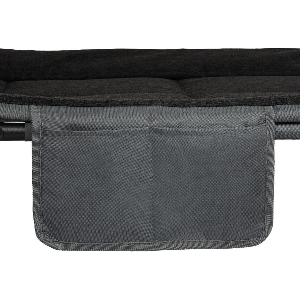 Levede Folding Camping Bed Camp Cots Black-2029387200147361796
