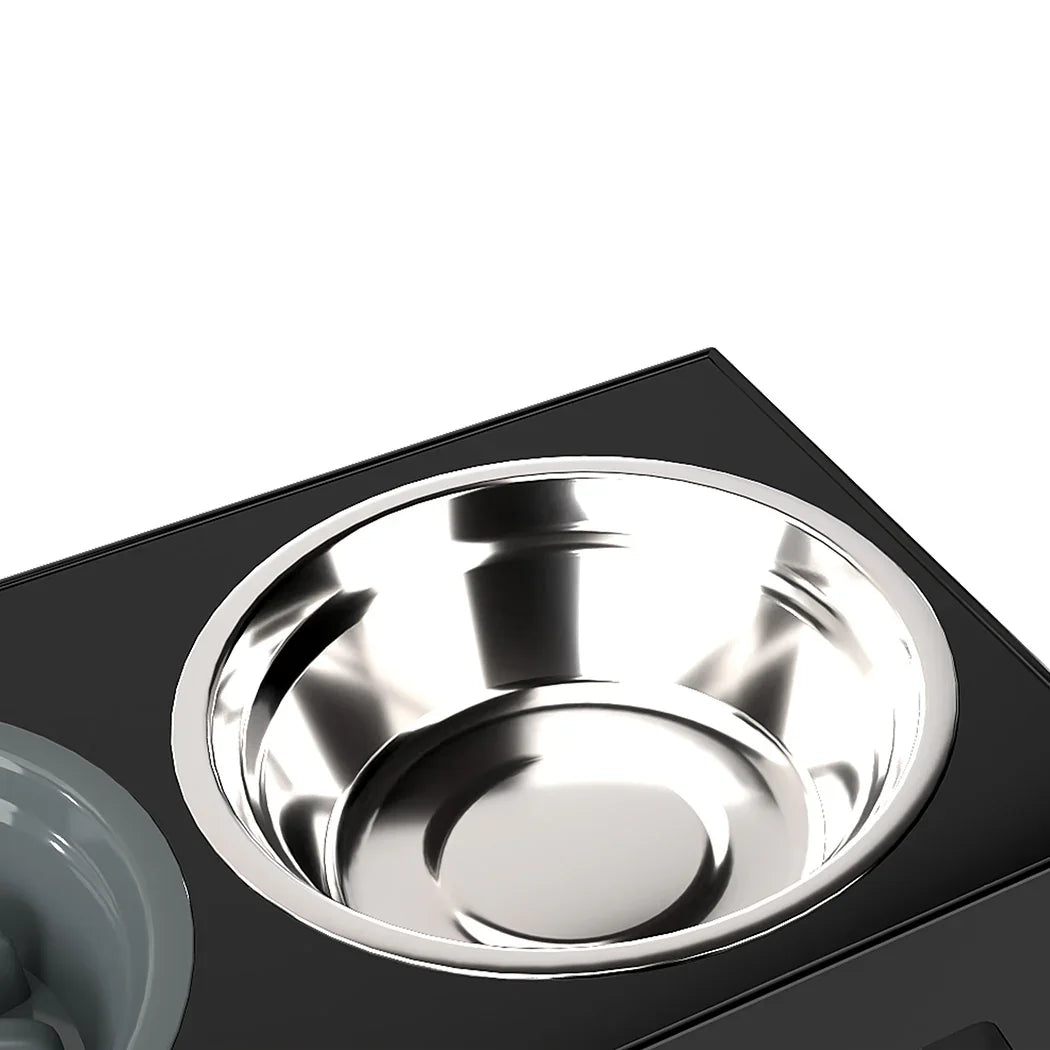 PaWz Elevated Dog Bowls 2 Stainless Steel Bowls and 1 Slow Feeder Bowl-2006732715726082052