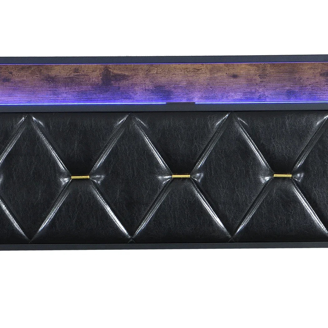Levede Double Metal Bed Frame LED Lights 2 Drawers-2018816909583192066