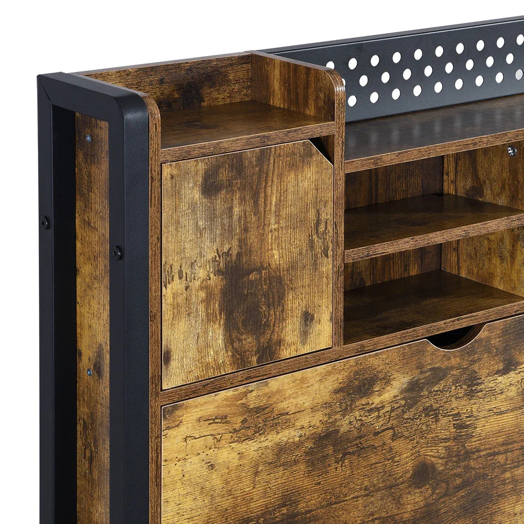 Levede King Bed Frame Storage Headboard Industrial-2050056748856905732