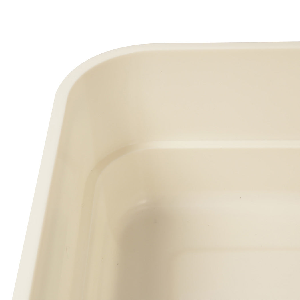 Pawz Large Cat Litter Box High Sided Open Top Cat Litter Tray 60cm Beige-2072893574063722500