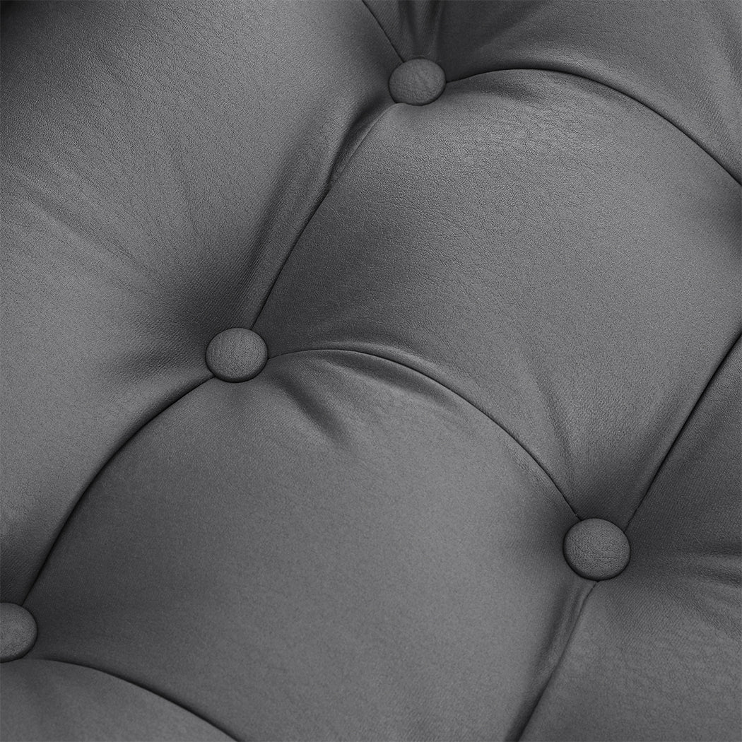 Levede Accent Chair Sofa Recliner Adjustable Grey-1864183136250892292