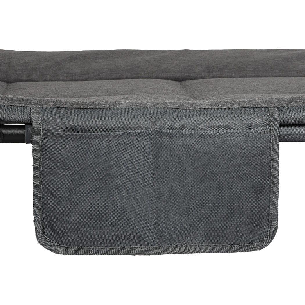 Levede Folding Camping Bed Camp Cots Dark Grey