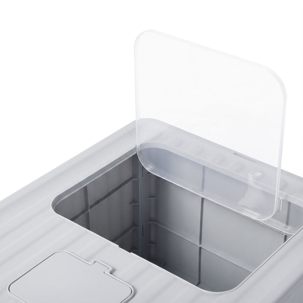 PaWz Cat Litter Box Stainless Steel Enclosed Drawer Odor Control Foldable Grey-2100034991202373636