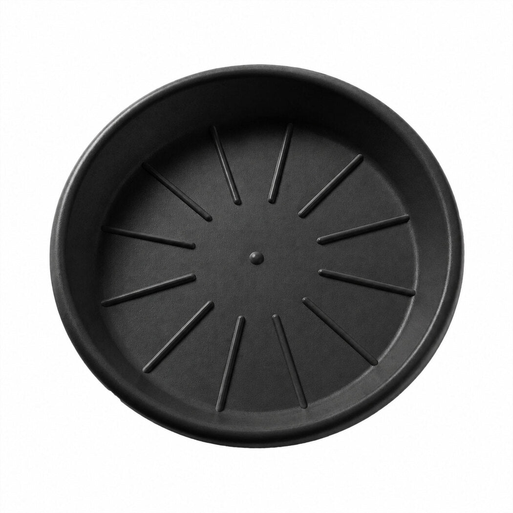 Toque Plant Pots 5 Pcs 8 Inchs Plastic Planter Pots with Drainage Saucers Black-2072893580812357636