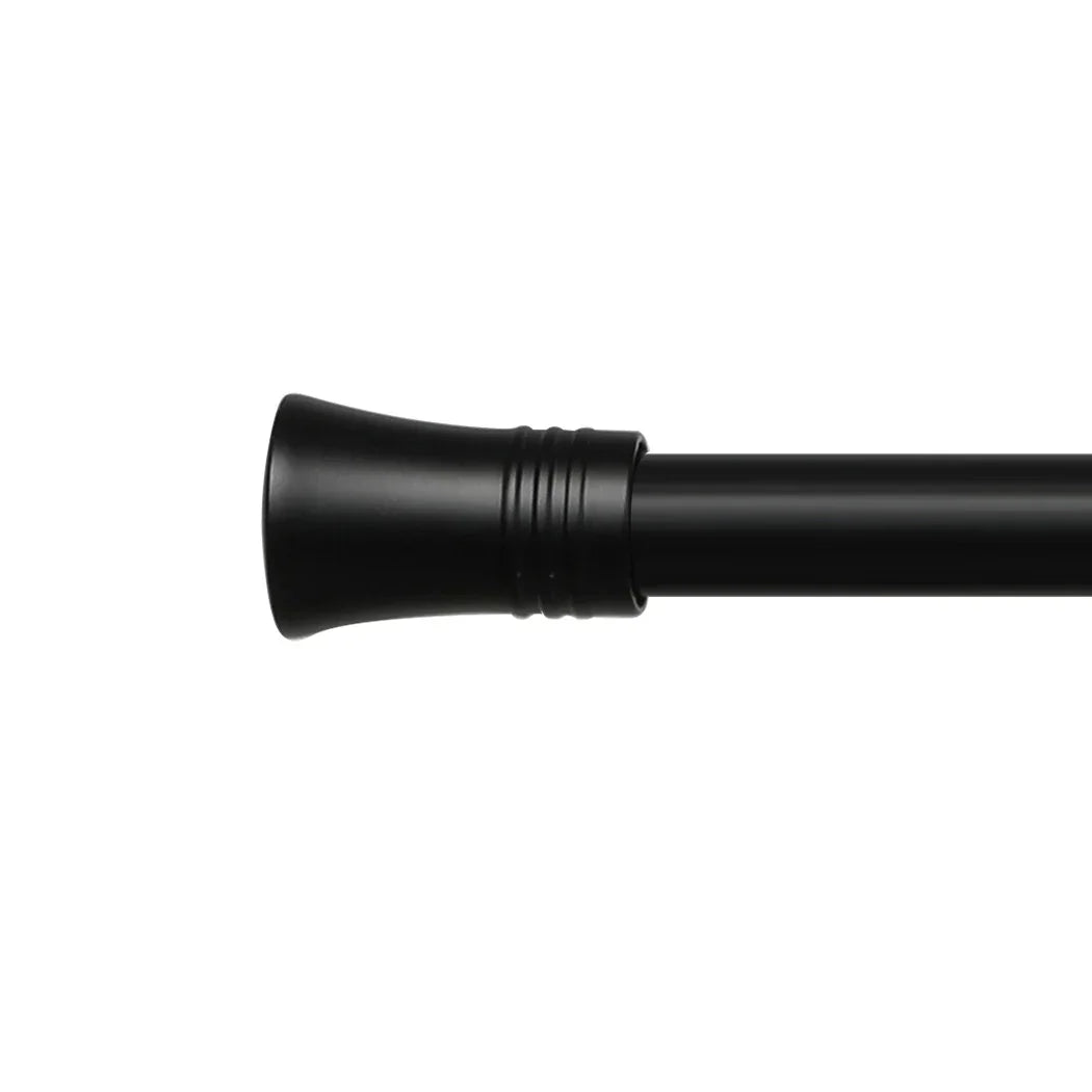 Marlow Black Double Curtain Rod Steel Pole Pommel Set Extendable Adjustable-2018816770139361284