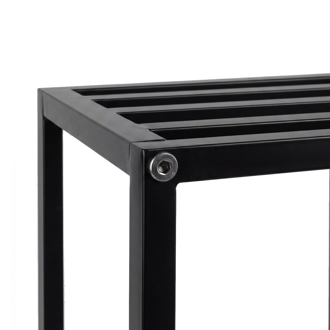 Levede Metal Plant Stand 76cm Tall 2 Tier Indoor Corner Shelf Black Display Rack-2072893560058941444
