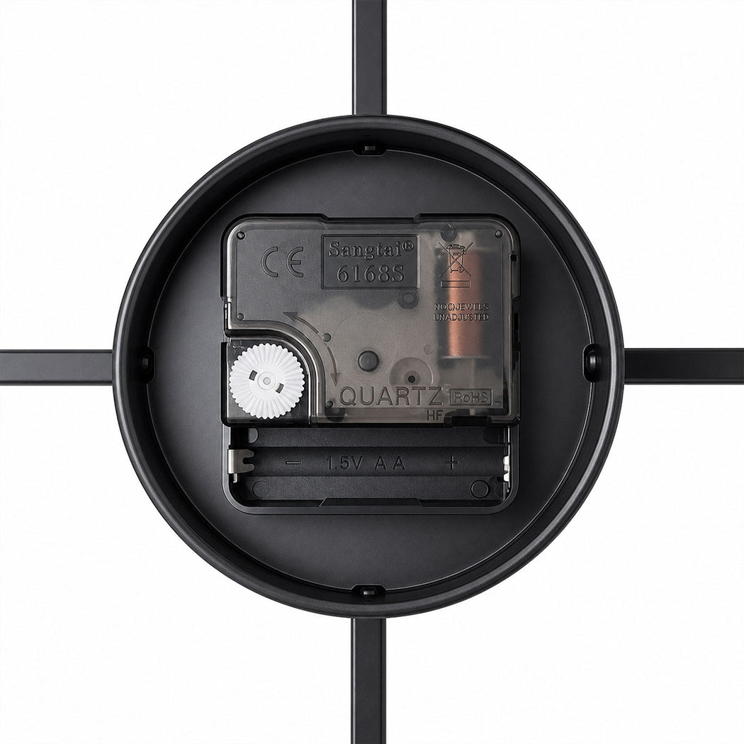Yezi Wall Clock Silent Quartz 40cm Easy Read Dial for Bedroom Decor Black-2109799589866049541