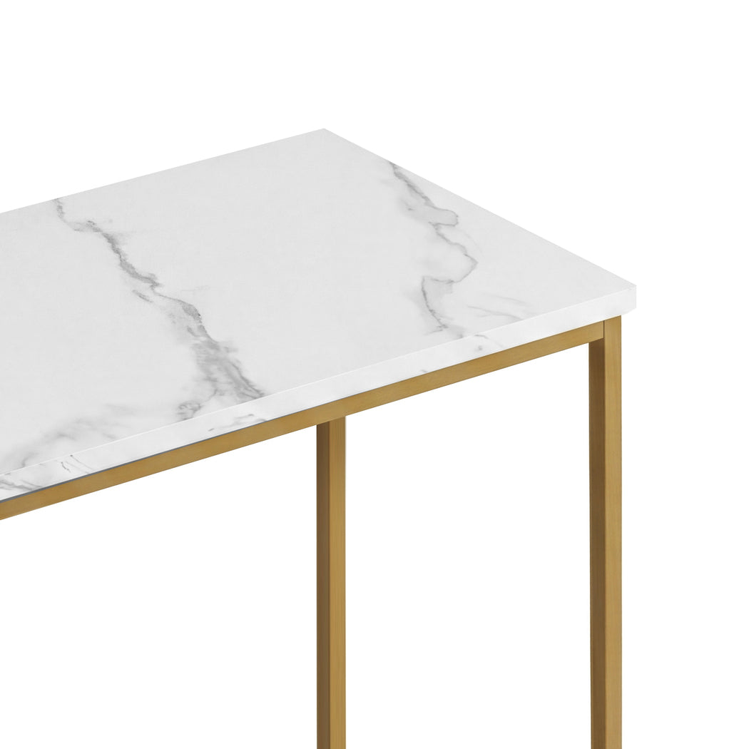 Levede Hallway Table Narrow Console Marble Effect Tabletop Adjustable Foot Pads-2050059016528334852