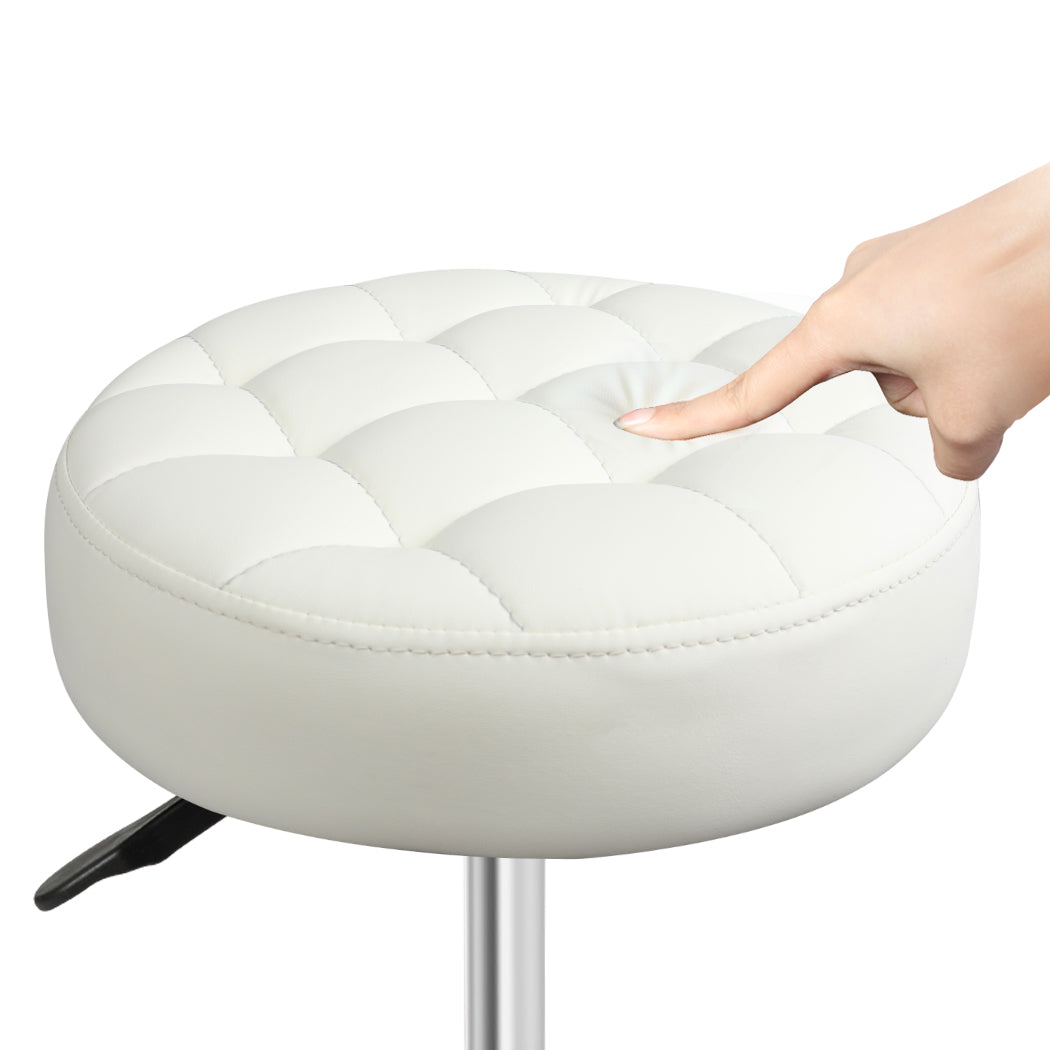 Levede 2x Rolling Bar Stool Swivel Salon SPA Chair Beige-2018816833955696644