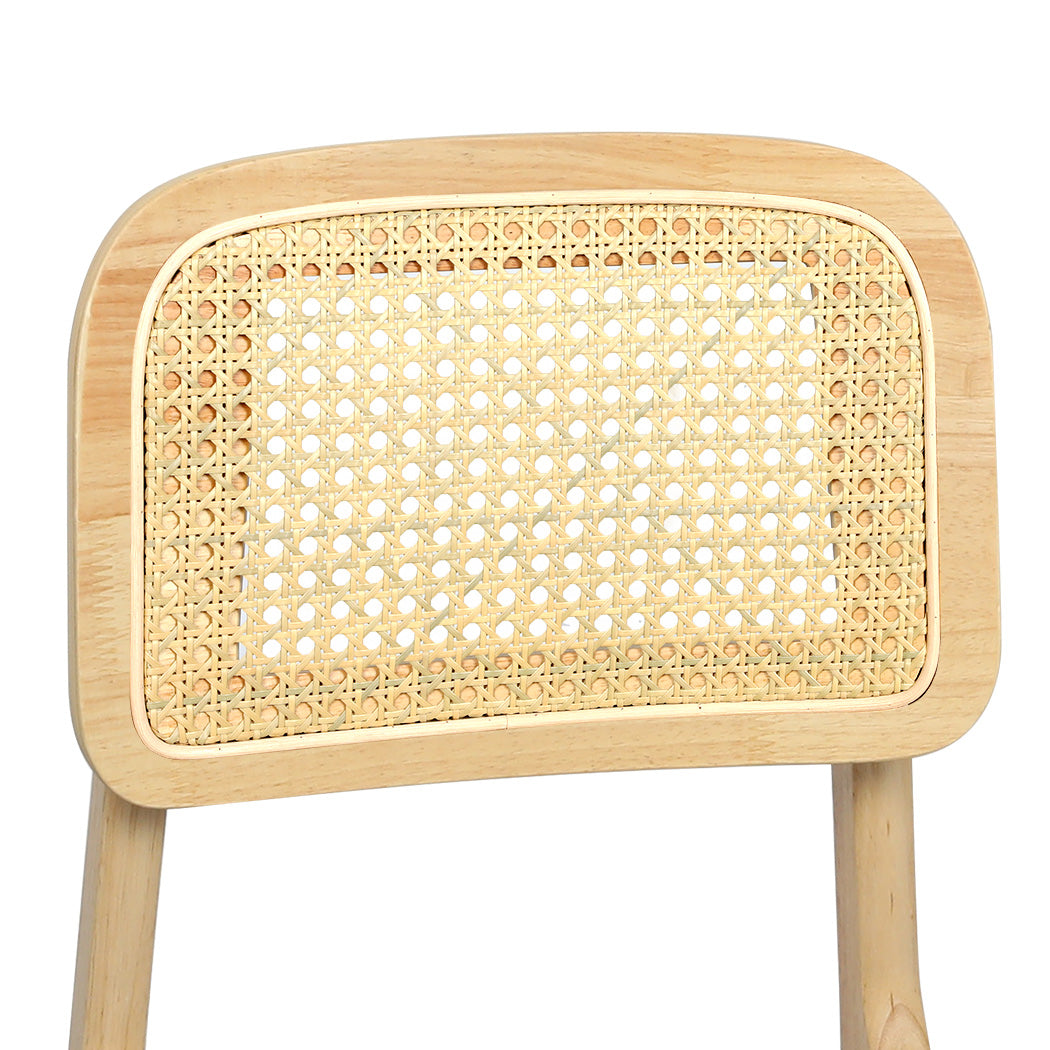 Levede 2x Dining Chair Wood Rattan Armless Natural-1894516800792694789
