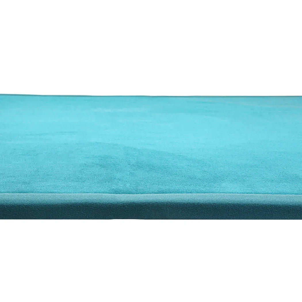Marlow Coral Velvet Area Rugs Large Mat 150x200cm Blue-2018816778523774981