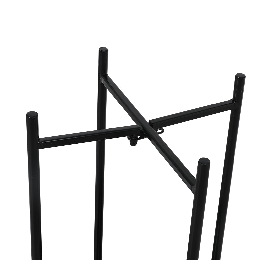 Levede 2 Tier Plant Stand Outdoor Indoor Black Large-1973193775849279493